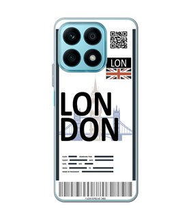 Funda para [ Honor X8A ] Billete de Avión [ London ] de Silicona Flexible para Smartphone 