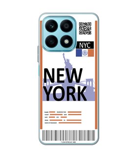 Funda para [ Honor X8A ] Billete de Avión [ New York ] de Silicona Flexible para Smartphone 