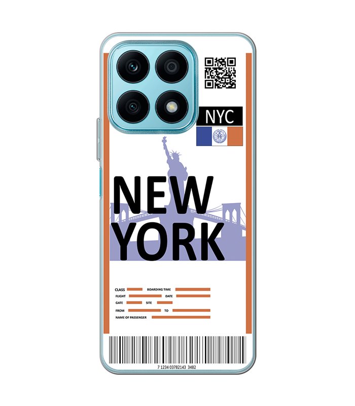 Funda para [ Honor X8A ] Billete de Avión [ New York ] de Silicona Flexible para Smartphone 