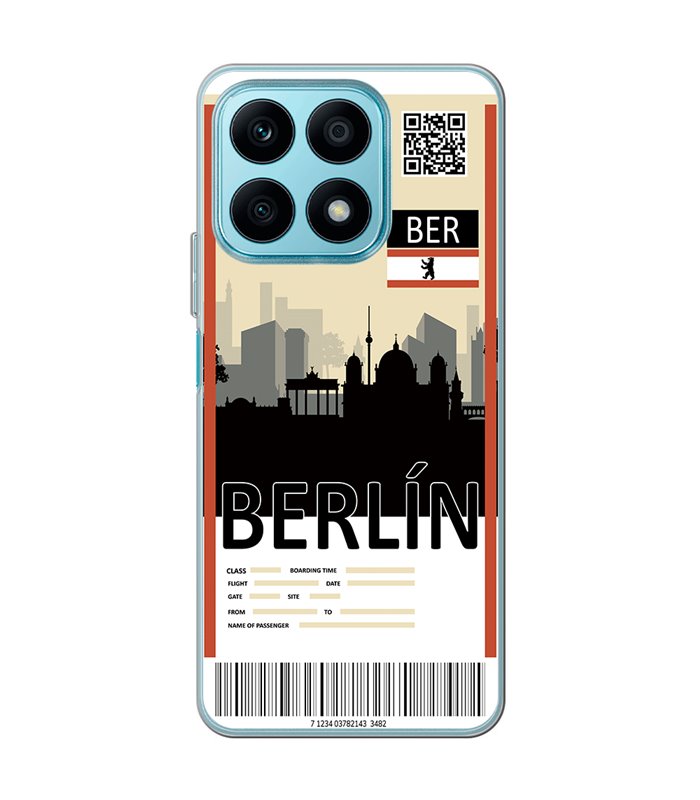 Funda para [ Honor X8A ] Billete de Avión [ Berlín ] de Silicona Flexible para Smartphone 