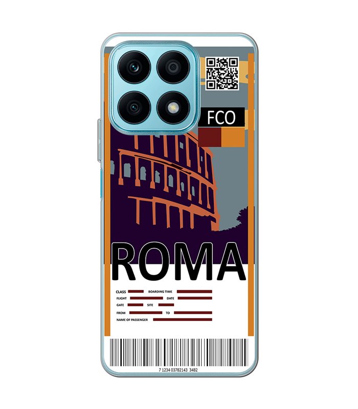 Funda para [ Honor X8A ] Billete de Avión [ Roma ] de Silicona Flexible para Smartphone 