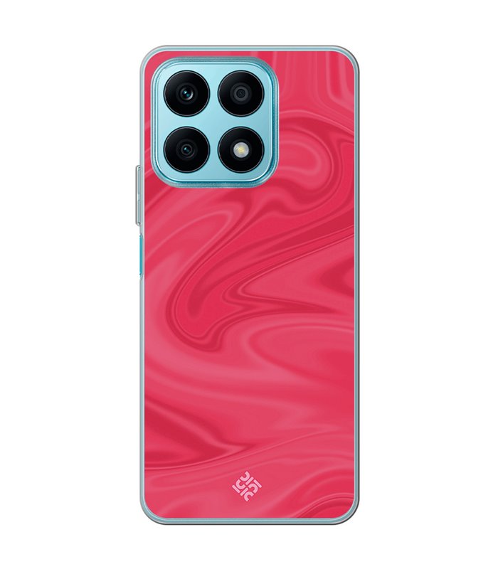 Funda para [ Honor X8A ] Color del Año Magenta [ Seda - Patrón de Seda ] de Silicona Flexible para Smartphone