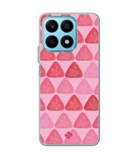 Funda para [ Honor X8A ] Color del Año Magenta [ Triángulos Magenta - Patrón de Triángulos - Estilo Acuarela ] 