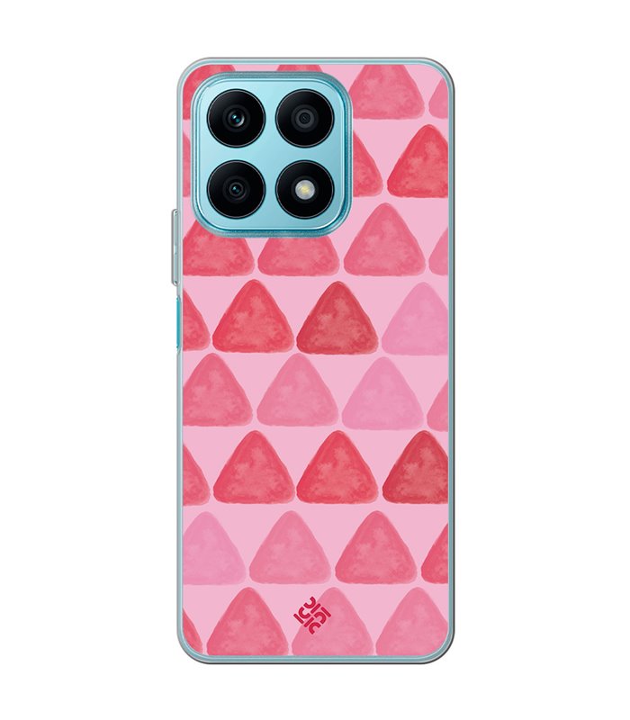 Funda para [ Honor X8A ] Color del Año Magenta [ Triángulos Magenta - Patrón de Triángulos - Estilo Acuarela ] 