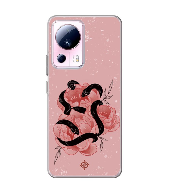 Funda para [ Xiaomi 13 Lite ] Dibujo Esotérico [ Tentación Floral - Rosas con Serpientes ] de Silicona Flexible