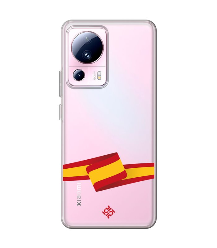 Funda para [ Xiaomi 13 Lite ] Dibujo Auténtico [ Bandera España ] de Silicona Flexible para Smartphone