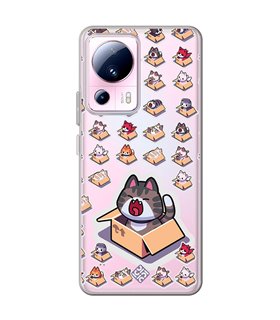 Funda para [ Xiaomi 13 Lite ] Dibujo Mascotas [ Gatos en Cajas ] de Silicona Flexible para Smartphone 