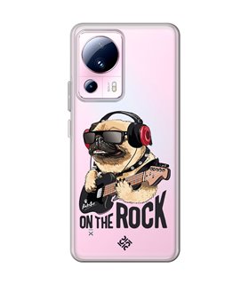 Funda para [ Xiaomi 13 Lite ] Diseño Música [ Pug Perro con Auriculares ] de Silicona Flexible