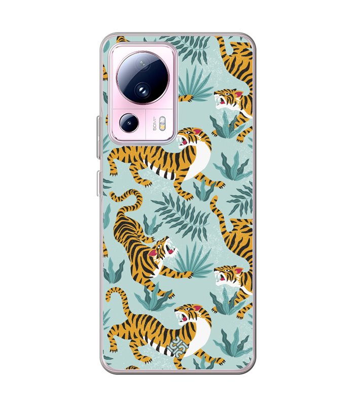 Funda para [ Xiaomi 13 Lite ] Dibujo Tendencias [ Estampado de Tigres ] de Silicona Flexible para Smartphone 