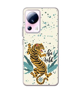 Funda para [ Xiaomi 13 Lite ] Dibujo Tendencias [ Tigre - Be Wild ] de Silicona Flexible para Smartphone 