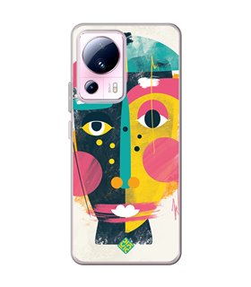 Funda para [ Xiaomi 13 Lite ] Dibujo Auténtico [ Ilustración de Arte de Pared Abstracción de Retrato Facial ] 