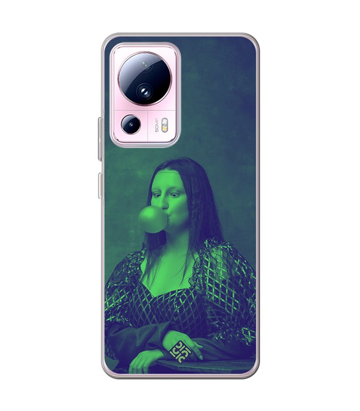 Funda para [ Xiaomi 13 Lite ] Dibujo Auténtico [ Mona Lisa Moderna ] de Silicona Flexible para Smartphone 