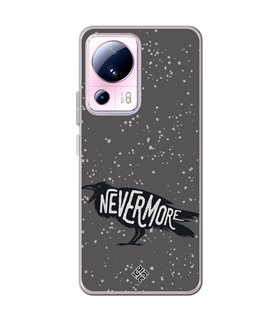 Funda para [ Xiaomi 13 Lite ] Dibujo Auténtico [ Cuervo Never More ] de Silicona Flexible para Smartphone 