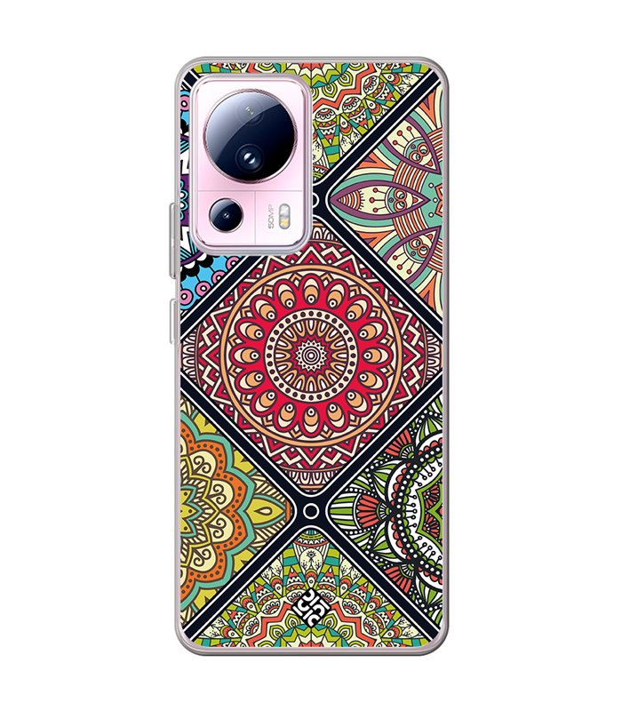 Funda para [ Xiaomi 13 Lite ] Dibujo Auténtico [ Motivos Mandala ] de Silicona Flexible para Smartphone 