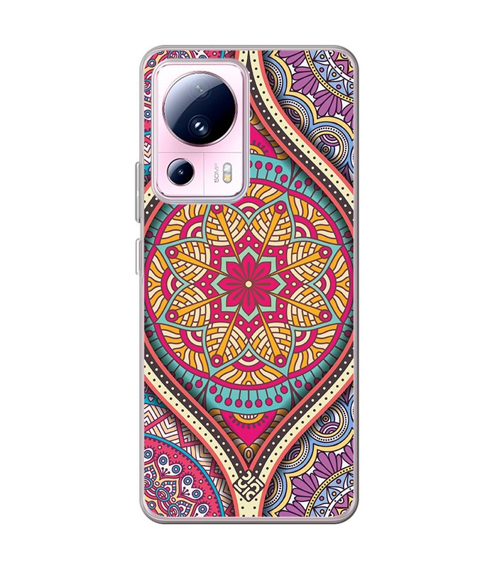 Funda para [ Xiaomi 13 Lite ] Dibujo Auténtico [ Baldosa de Teja Mandala ] de Silicona Flexible