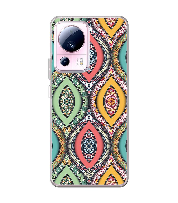 Funda para [ Xiaomi 13 Lite ] Dibujo Auténtico [ Ojo de Hamsa Mandala ] de Silicona Flexible