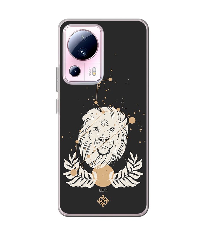 Funda para [ Xiaomi 13 Lite ] Dibujo Zodiaco [ Signo Zodiacal - Leo ] de Silicona Flexible para Smartphone 