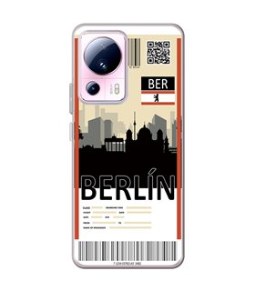 Funda para [ Xiaomi 13 Lite ] Billete de Avión [ Berlín ] de Silicona Flexible para Smartphone 