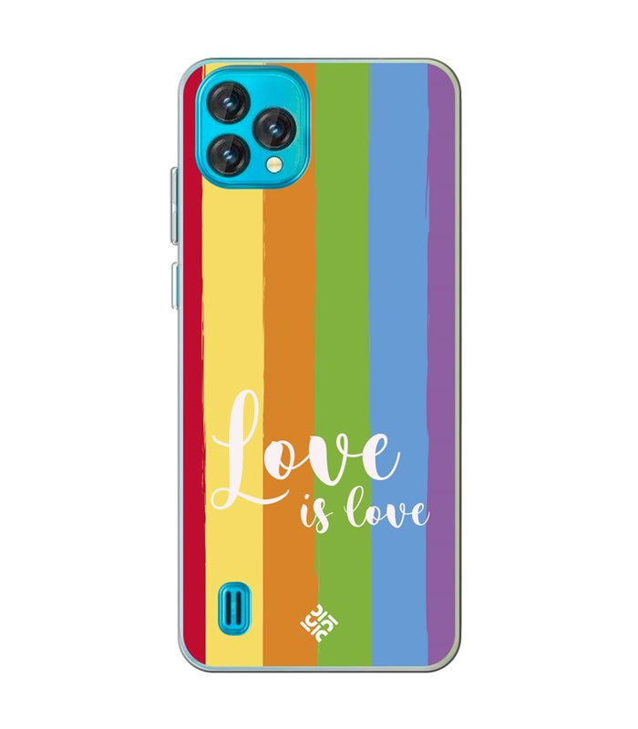 Funda para [ Blackview Oscal C60 ] Dibujo Auténtico [ Love is Love - Arcoiris ] de Silicona Flexible