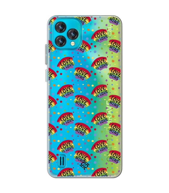 Funda para [ Blackview Oscal C60 ] Dibujo Auténtico [ Arcoiris - Love Wins ] de Silicona Flexible para Smartphone