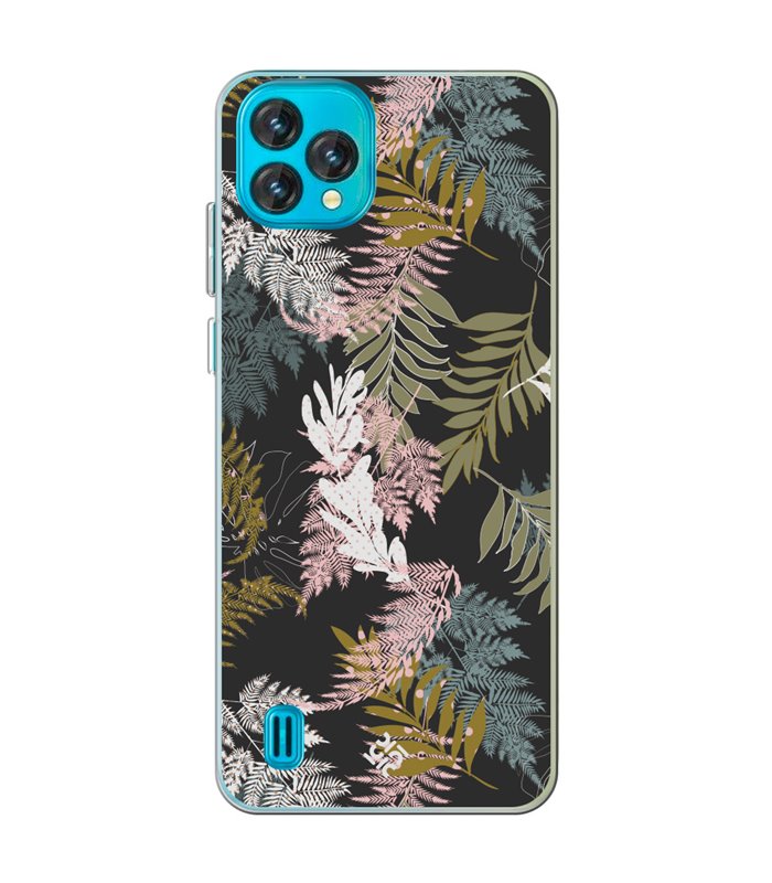 Funda para [ Blackview Oscal C60 ] Dibujo Botánico [ Diseño de hojas ] de Silicona Flexible para Smartphone