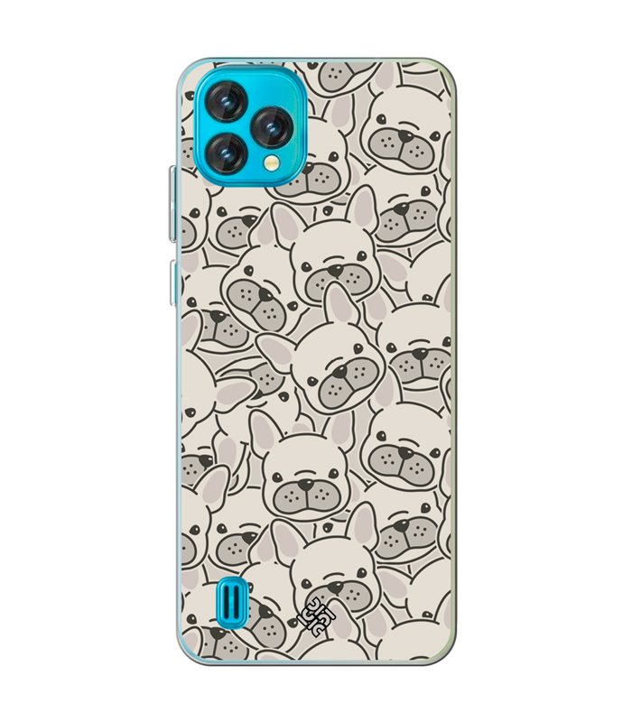 Funda para [ Blackview Oscal C60 ] Dibujo Cute [ Pegatinas Perrito Bulldog Frances ] de Silicona Flexible