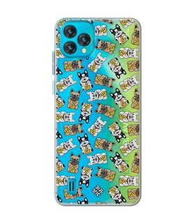 Funda para [ Blackview Oscal C60 ] Dibujo Cute [ Perro Bulldog de la Suerte ] de Silicona Flexible para Smartphone