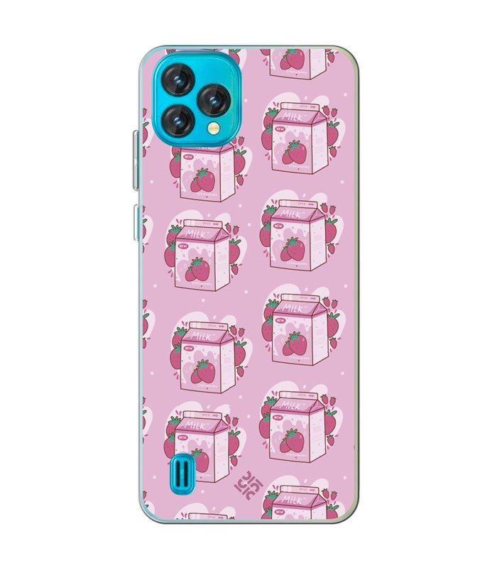 Funda para [ Blackview Oscal C60 ] Dibujo Cute [ Brick Leche de Fresa ] de Silicona Flexible para Smartphone