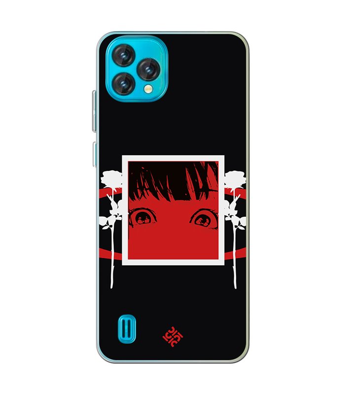 Funda para [ Blackview Oscal C60 ] Dibujos Frikis [ Mirada Anime, Manga Rojo Intenso ] de Silicona Flexible