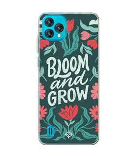 Funda para [ Blackview Oscal C60 ] Dibujo Frases Guays [ Flores Bloom and Grow ] de Silicona Flexible para Smartphone