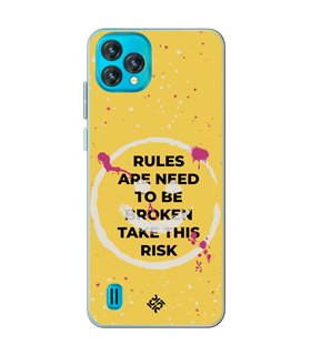 Funda para [ Blackview Oscal C60 ] Dibujo Frases Guays [ Smile - Rules Are Need  To Be Broken Take This Risk ] 