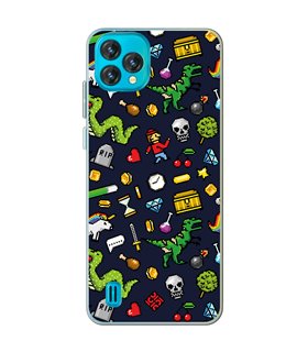 Funda para [ Blackview Oscal C60 ] Dibujo Gamers [ Iconos de Juego Retro Pixel Art 8 Bits ] de Silicona Flexible