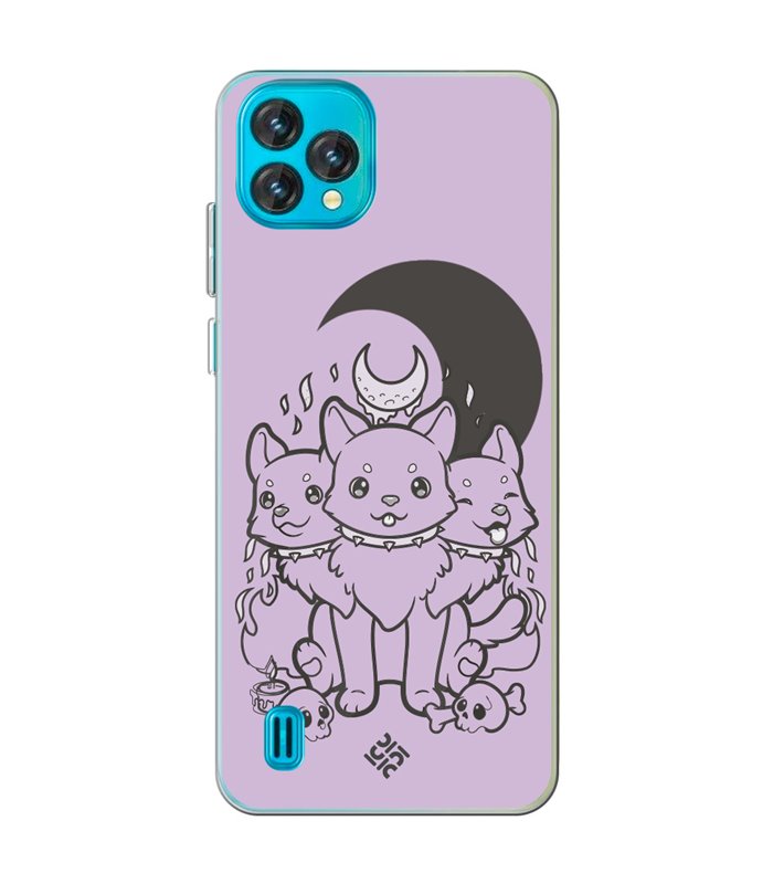 Funda para [ Blackview Oscal C60 ] Dibujo Gotico [ Cute Cancerbero ] de Silicona Flexible para Smartphone 