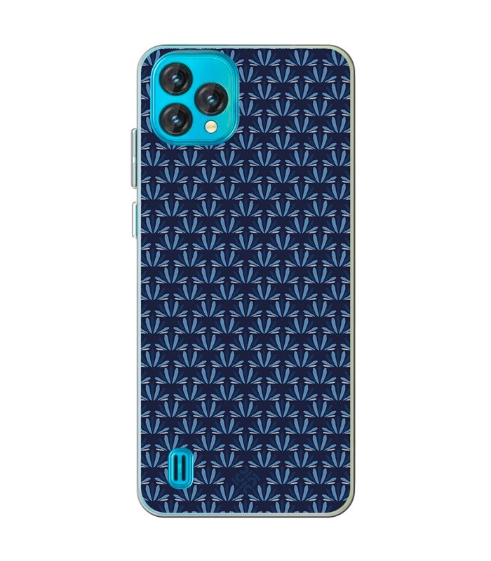 Funda para [ Blackview Oscal C60 ] Dibujo Japones [ Patron Abstracto Loto Azul ] de Silicona Flexible 