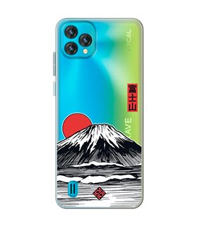 Funda para [ Blackview Oscal C60 ] Dibujo Japones [ Monte Fuji ] de Silicona Flexible para Smartphone 