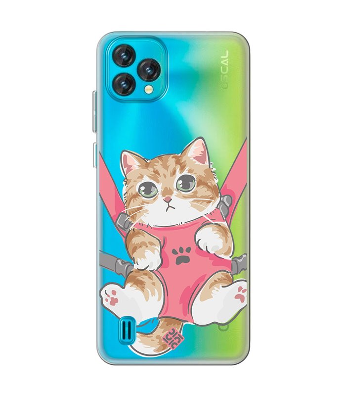 Funda para [ Blackview Oscal C60 ] Dibujo Mascotas [ Gatito Colgante ] de Silicona Flexible