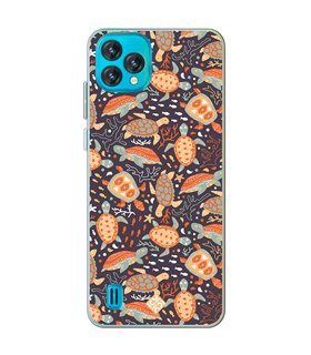 Funda para [ Blackview Oscal C60 ] Dibujo Mascotas [ Estampado de Tortugas ] de Silicona