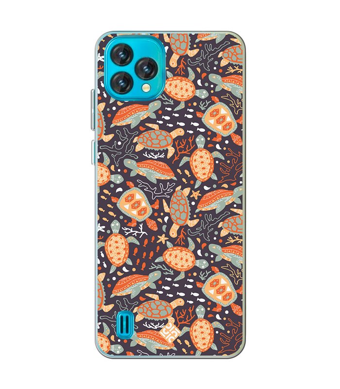 Funda para [ Blackview Oscal C60 ] Dibujo Mascotas [ Estampado de Tortugas ] de Silicona