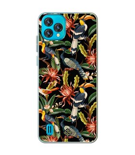 Funda para [ Blackview Oscal C60 ] Dibujo Mascotas [ Estampado Aves y Hojas y Flores Tropicales ] de Silicona