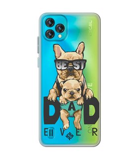 Funda para [ Blackview Oscal C60 ] Dibujo Mascotas [ Perro Bulldog - Best Dad Ever ] de Silicona Flexible