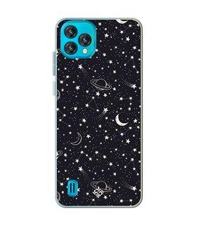 Funda para [ Blackview Oscal C60 ] Dibujo Tendencias [ Fondo Estrellado con Planetas ] de Silicona Flexible