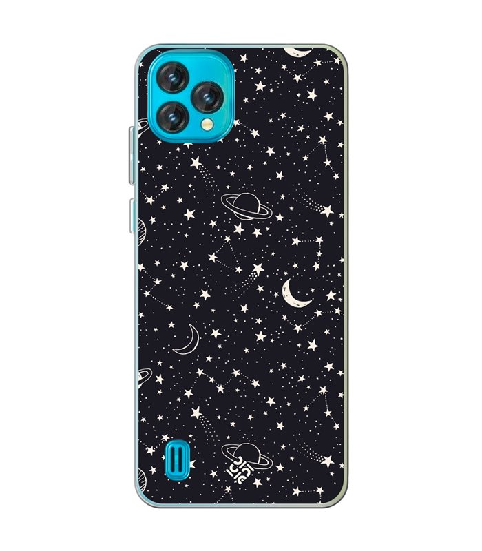 Funda para [ Blackview Oscal C60 ] Dibujo Tendencias [ Fondo Estrellado con Planetas ] de Silicona Flexible