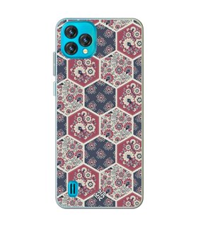 Funda para [ Blackview Oscal C60 ] Dibujo Tendencias [ Diseño Azulejos Hexágonales con Flores ] de Silicona Flexible