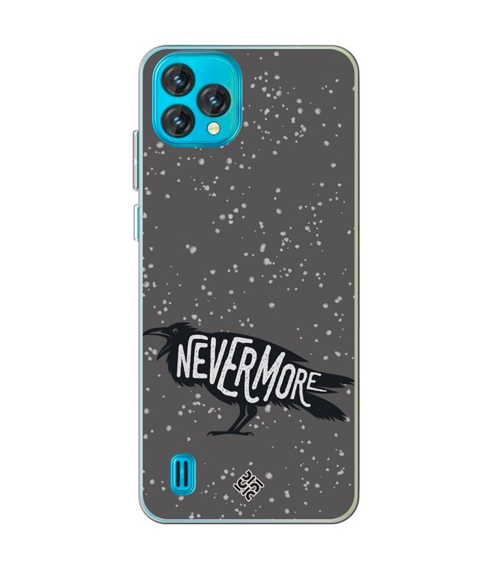 Funda para [ Blackview Oscal C60 ] Dibujo Auténtico [ Cuervo Never More ] de Silicona Flexible para Smartphone 