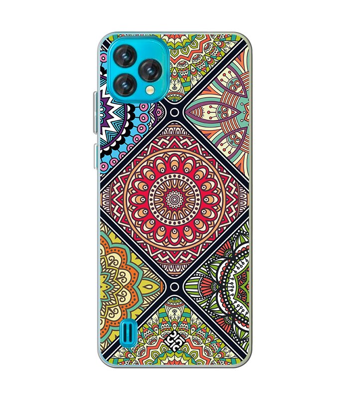 Funda para [ Blackview Oscal C60 ] Dibujo Auténtico [ Motivos Mandala ] de Silicona Flexible para Smartphone 