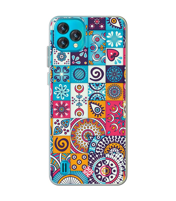 Funda para [ Blackview Oscal C60 ] Dibujo Auténtico [ Collage Mosaico Mandala ] de Silicona Flexible