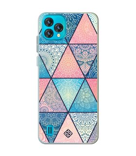 Funda para [ Blackview Oscal C60 ] Dibujo Auténtico [ Mosaico Triangular Mandala ] de Silicona Flexible