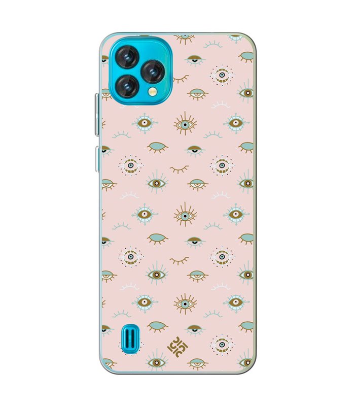 Funda para [ Blackview Oscal C60 ] Dibujo Auténtico [ Ojo de Hamsa Colores Pastel ] de Silicona