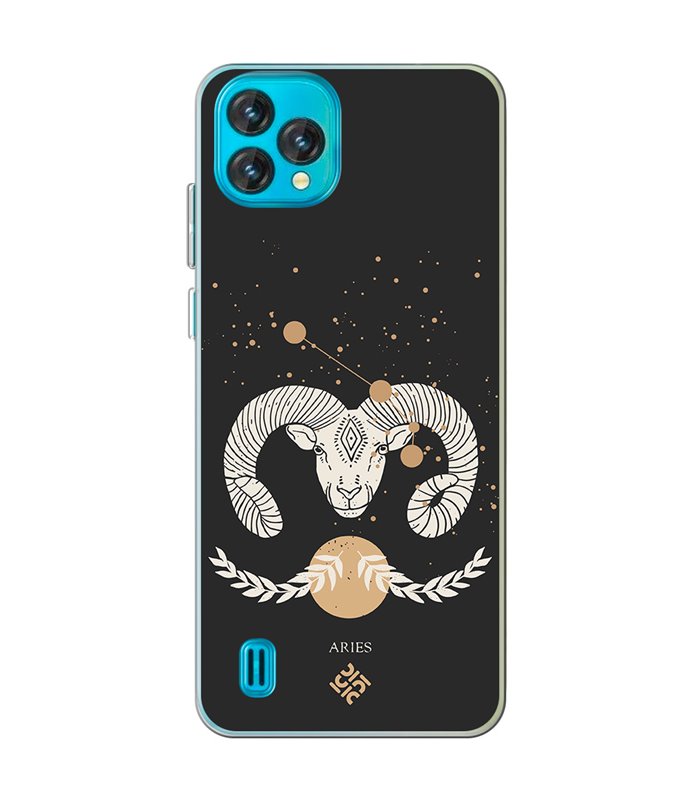 Funda para [ Blackview Oscal C60 ] Dibujo Zodiaco [ Signo Zodiacal - Aries ] de Silicona Flexible para Smartphone 