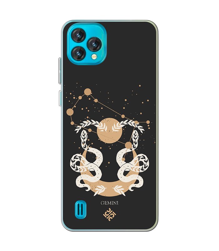 Funda para [ Blackview Oscal C60 ] Dibujo Zodiaco [ Signo Zodiacal - Geminis ] de Silicona Flexible para Smartphone 